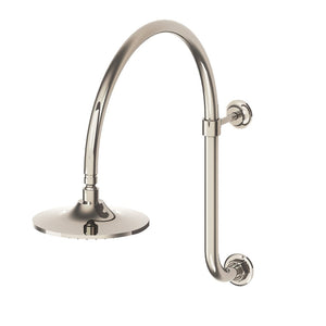 Waterworks Dash Gooseneck Wall Mounted Shower Arm and Flange ONLY in Matte Nickel