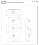 Waterworks Henry Metal Lever Handle Thermostatic with Metal Cross Handle Shutoffs Trim in Chrome