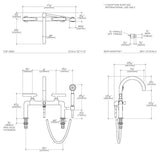 Waterworks Bond Solo Series Deck Mounted Exposed Tub Filler with Handshower and Lever Handles in Brass