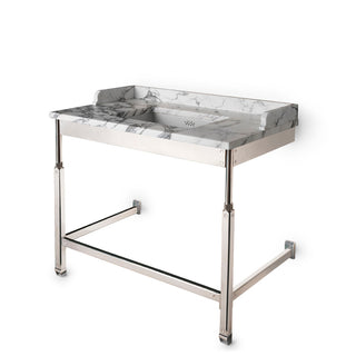 Waterworks RW Atlas Metal Two Leg Single Washstand 40" x 23" x 31 3/4" in Burnished Nickel BASE ONLY