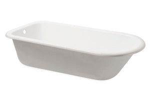 Waterworks Saxby 61" x 30" x 18" Drop In Oval Cast Iron Bathtub without Feet in Primed