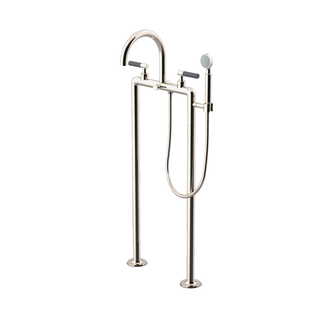 Waterworks Bond Tandem Series Floor Mounted Exposed Tub Filler with Two-Tone Lever Handles