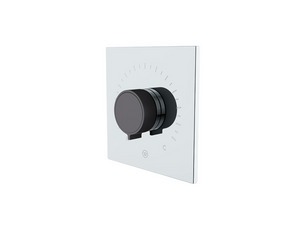 Waterworks Bond Rally Series Square Thermostatic Control Valve Trim with Knob Handle in Chrome/Sport Black (Rough Valve Included)