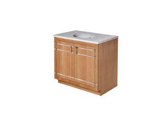 Waterworks Bridle Single Vanity with Nickel Hardware 36" x 24" x 33 1/4" Clear Oak