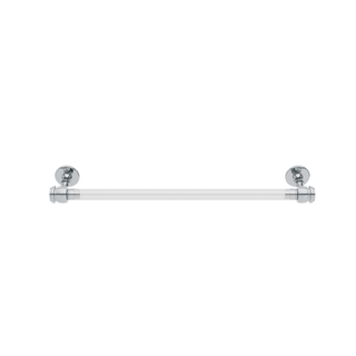 Waterworks Crystal 18" Single Glass Towel Bar with Metal Ends