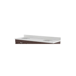 Waterworks Keystone Double Vanity Fabricated Slab 67" x 24 1/2" x 1 1/4" with Straight Edge and 4" x 3/4" Backsplash in Carrara Honed (SALV26s Included) (Copy)