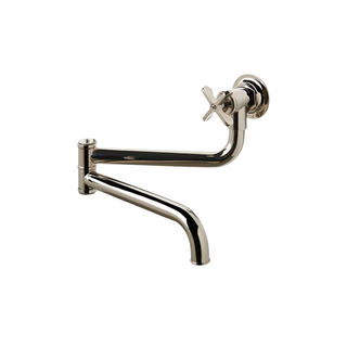 Waterworks Henry Wall Mounted Articulated Pot Filler, Metal Cross Handle