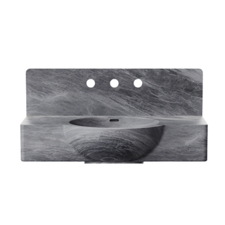 Waterworks Doria Rectangular Wall Mounted Marble Lavatory Sink 30" x 16" x 6" with 30" x 9" x 3/4" Backsplash