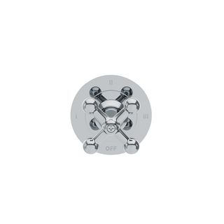 Waterworks Dash Three Way Thermostatic Diverter Valve Trim with Roman Numerals and Metal Cross Handle