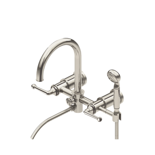 Waterworks Dash Wall Mounted Exposed Tub Filler with 1.75gpm Metal Handshower and Lever Handles