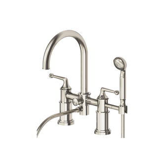 Waterworks Dash Deck Mounted Exposed Tub Filler with 1.75gpm Metal Handshower and Lever Handles