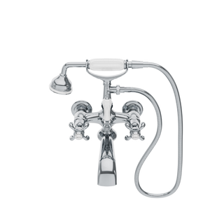 Waterworks Etoile Exposed Tub Filler With 2.5gpm (9.5 L/min) Handshower and White Porcelain Lever Diverter
