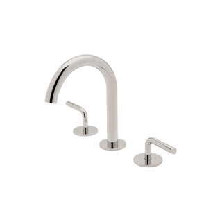 Waterworks Flyte Gooseneck Lavatory Faucet with Lever Handles with WW Studio Logo