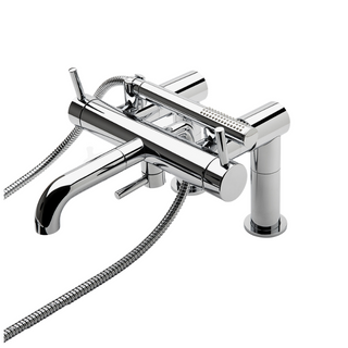 Waterworks WWS Flyte Deck Mounted Exposed Tub Filler with Handshower and Metal Lever Handles