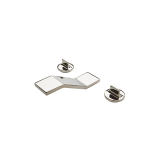 Waterworks Formwork Low Profile Three Hole Deck Mounted Lavatory Faucet with Metal Knob Handles
