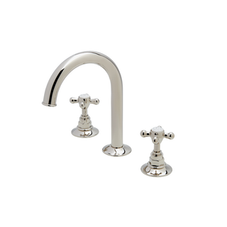 Waterworks Highgate Gooseneck Lavatory Faucet with Cross Handles with WW Studio Logo