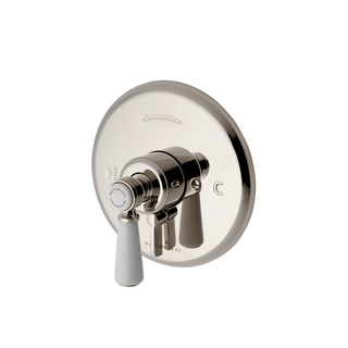 Waterworks WWS Highgate Pressure Balance with Diverter Trim with White Porcelain Lever Handle
