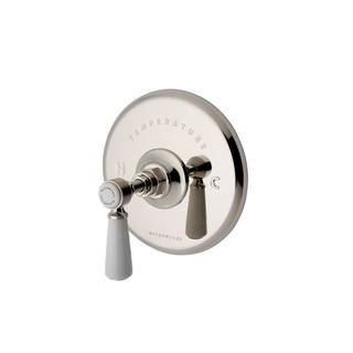 Waterworks WWS Highgate Thermostatic Control Valve Trim with White Porcelain Lever Handle