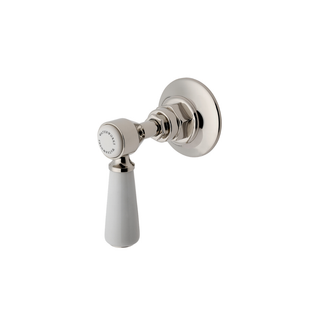 Waterworks WWS Highgate Volume Control Valve Trim with White Porcelain Lever Handle