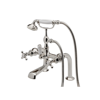 Waterworks Highgate Deck Mounted Exposed Tub Filler with Handshower and Cross Handles