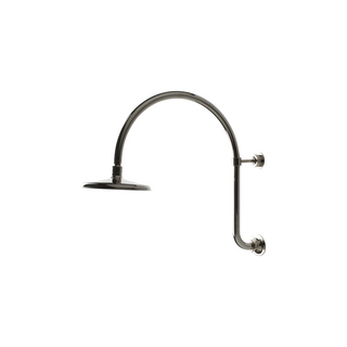 Waterworks Henry 8" Gooseneck Wall Mounted Shower Rose, Arm and Flange