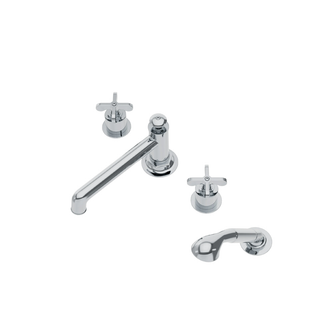 Waterworks Henry Low Profile Concealed Tub Filler with 1.75gpm Handshower and Metal Cross Handles
