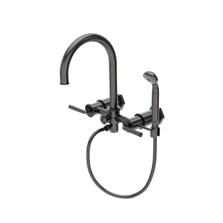Waterworks Henry Exposed Wall Mounted Tub Filler with 1.75gpm Handshower and Metal Lever Handles