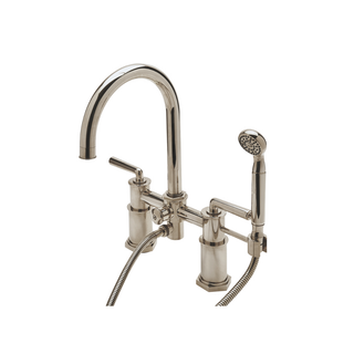 Waterworks Henry Exposed Deck Mounted Tub Filler with 1.75gpm Handshower and Metal Lever Handles