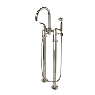 Waterworks Henry Exposed Floor Mounted Tub Filler with 1.75gpm Handshower and Metal Lever Handles