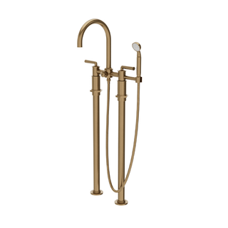Waterworks Henry Floor Mounted Exposed Tub Filler with Handshower and Lever Handles