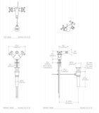 Waterworks Henry One Hole Bidet Fitting with Cross Handles in Brass