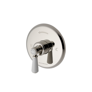 Waterworks Highgate Pressure Balance Control Valve Trim with Porcelain Lever Handle