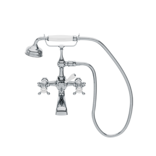Waterworks Julia Exposed Tub Filler with 1.75gpm Handshower and White Porcelain Lever Diverter
