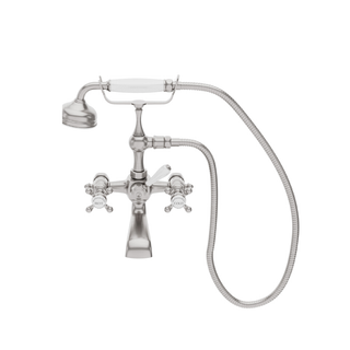 Waterworks Julia Exposed Tub Filler with 1.75gpm Handshower and White Porcelain Lever Diverter
