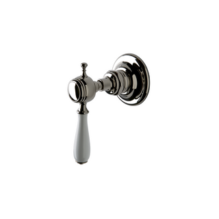 Waterworks Julia Volume Control Valve Trim with White Porcelain Lever Handle