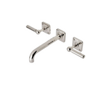 Waterworks Ludlow Wall Mounted Lavatory Faucet with Lever Handles in Nickel