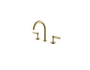 Waterworks Ludlow Volta Gooseneck Lavatory Faucet with Lever Handles in Brass