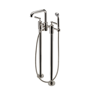 Waterworks Ludlow Floor Mounted Exposed Tub Filler with Handshower and Lever Handles