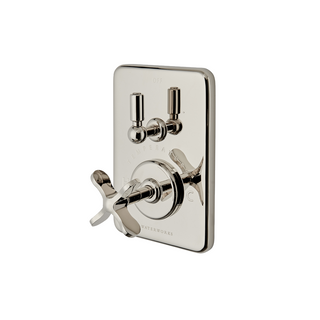 Waterworks Integrated Thermostatic and Diverter Valve Trim with Cross Handle