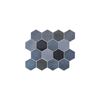 Waterworks Magma 3" Hexagon Mosaic Mariner Blend Matte