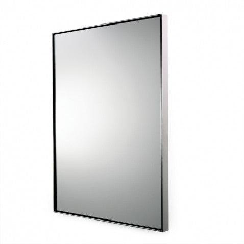 Waterworks Opus Metal Rectangular Wall Mounted Stationary Mirror in Nickel