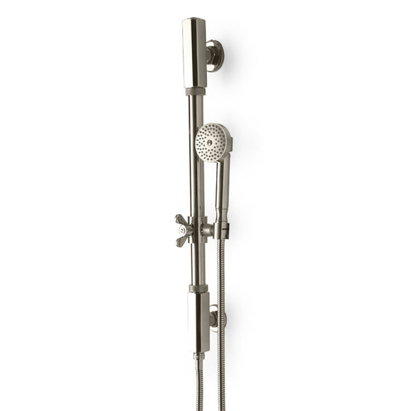 Waterworks R.W. Atlas Handshower On Bar with Metal Handle in Nickel