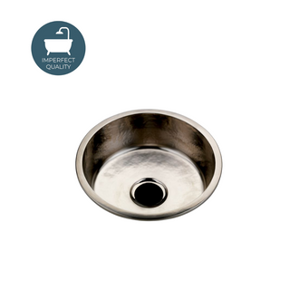 Waterworks Normandy Hammered Copper Round Kitchen Sink with Center Drain