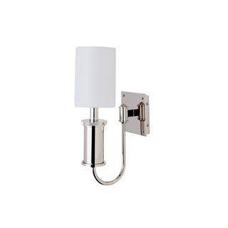 Waterworks Henry Chronos Wall Mounted Single Swing Arm Sconce with Linen Shade