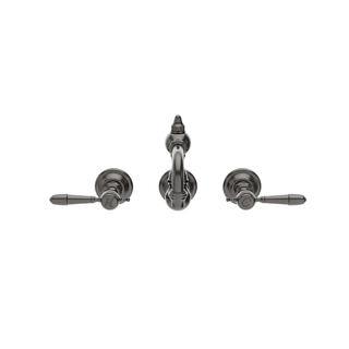 Waterworks Julia High Profile Three Hole Wall Mounted Lavatory Faucet with Metal Lever Handles