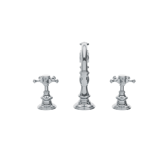 Waterworks Julia Deck Mounted Marquee Lavatory Faucet with Metal Cross Handles