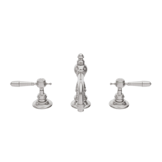 Waterworks Julia High Profile Three Hole Deck Mounted Lavatory Faucet with Metal Lever Handles