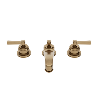 Waterworks Aero Low Profile Three Hole Deck Mounted Lavatory Faucet with Metal Lever Handles