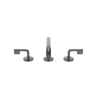 Waterworks .25 High Profile Three Hole Deck Mounted Lavatory Faucet with Metal Lever Handles