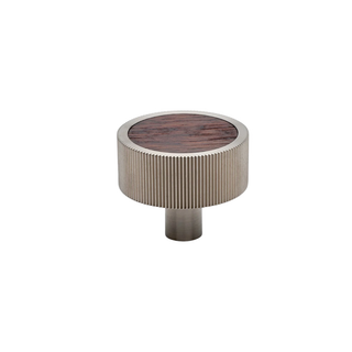 Waterworks Muir 1 1/2" Metal and Walnut Inset Knob